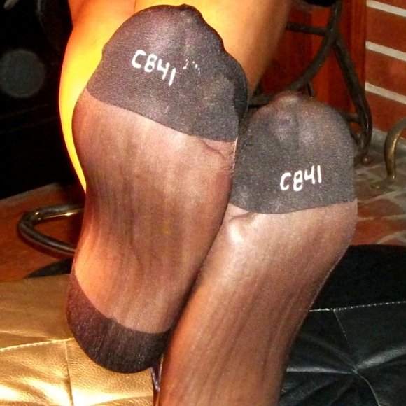 2PR Men's Sheer Brown Thick N Thin with Pattern, Cap Toe Cap Heel Socks - 10 -13 - Picture 5 of 13